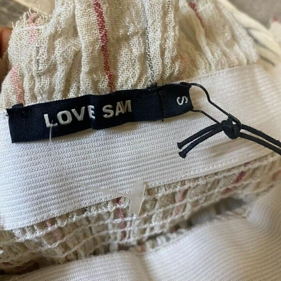 NEW ANTHROPOLOGIE LOVE SAM SZ S AZALEA OFF SHOULDER STRIPED PEASANT TOP $145 - Picture 6 of 6